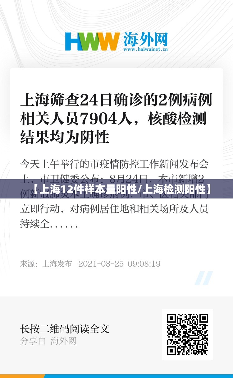 【上海12件样本呈阳性/上海检测阳性】