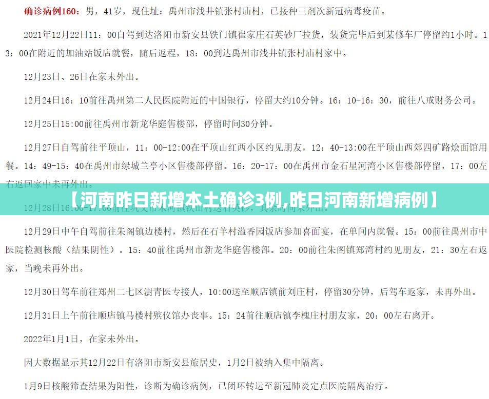 【河南昨日新增本土确诊3例,昨日河南新增病例】 【河南昨日新增本土确诊3例,昨日河南新增病例】