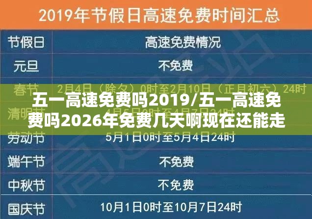 五一高速免费吗2019/五一高速免费吗2026年免费几天啊现在还能走吗 五一高速免费吗2019/五一高速免费吗2026年免费几天啊现在还能走吗