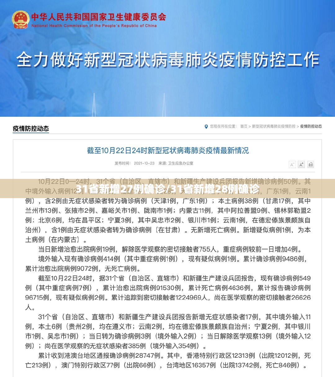 31省新增27例确诊/31省新增28例确诊 31省新增27例确诊/31省新增28例确诊