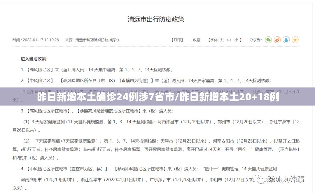 昨日新增本土确诊24例涉7省市/昨日新增本土20+18例 昨日新增本土确诊24例涉7省市/昨日新增本土20+18例