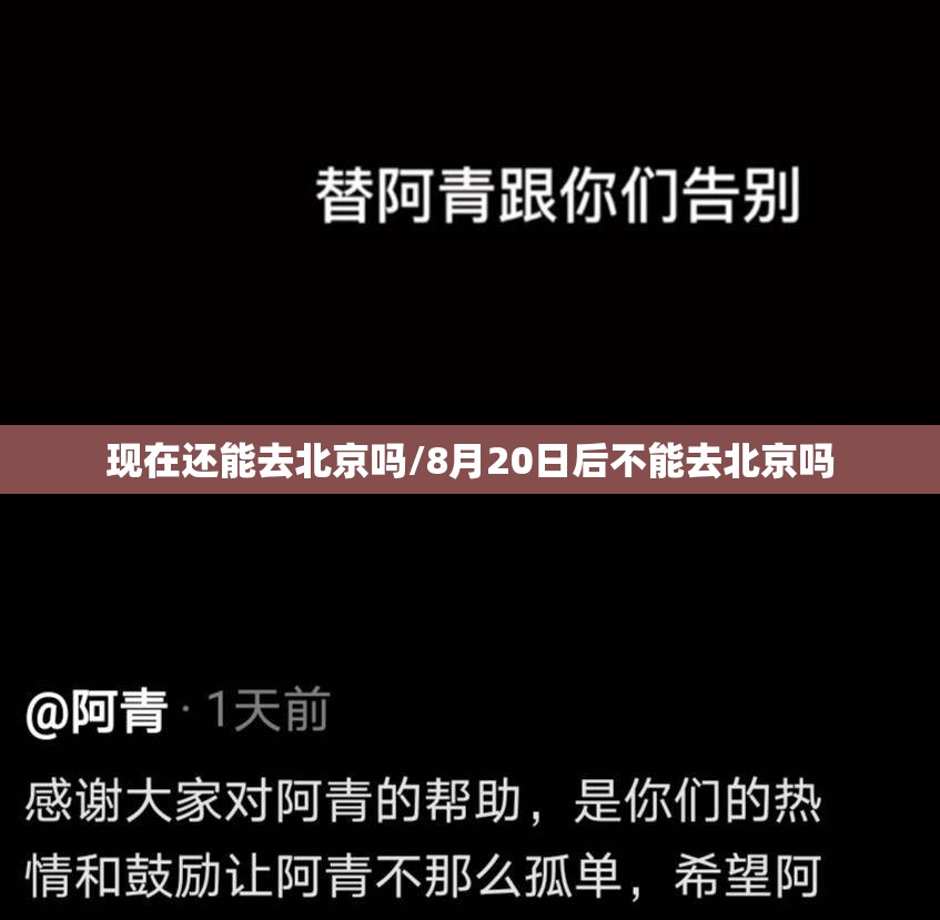 现在还能去北京吗/8月20日后不能去北京吗 现在还能去北京吗/8月20日后不能去北京吗