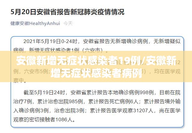 安徽新增无症状感染者19例/安徽新增无症状感染者病例 安徽新增无症状感染者19例/安徽新增无症状感染者病例