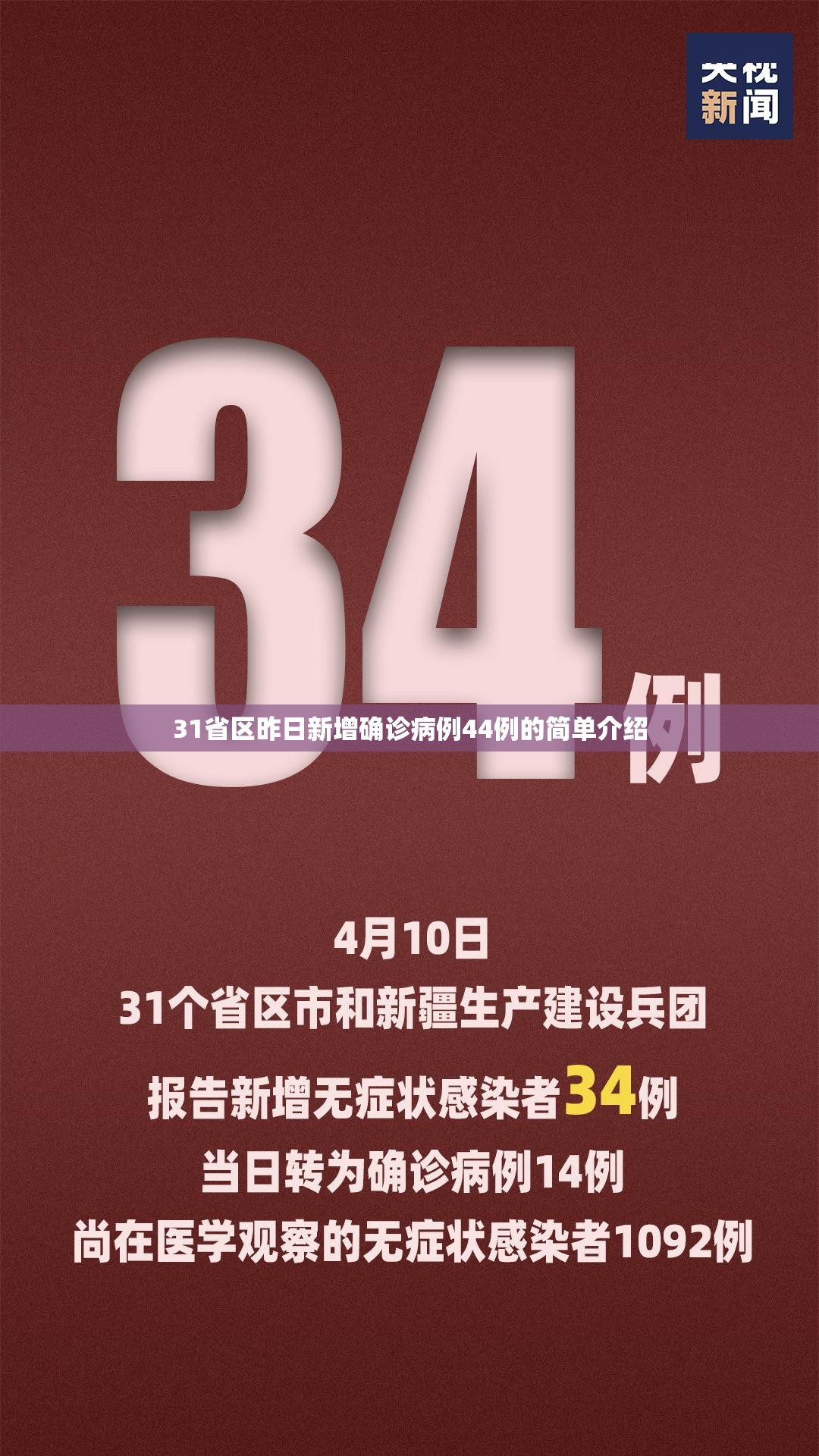 31省区昨日新增确诊病例44例的简单介绍 31省区昨日新增确诊病例44例的简单介绍