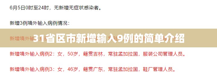31省区市新增输入9例的简单介绍