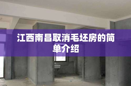 江西南昌取消毛坯房的简单介绍 江西南昌取消毛坯房的简单介绍