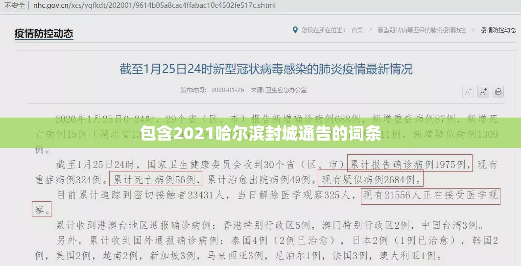 包含2021哈尔滨封城通告的词条