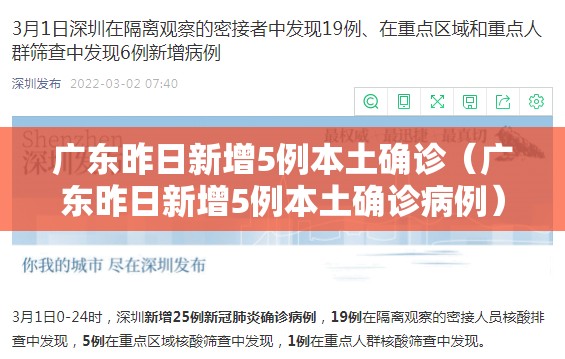 广东昨日新增5例本土确诊(广东昨日新增5例本土确诊病例) 广东昨日新增5例本土确诊(广东昨日新增5例本土确诊病例)