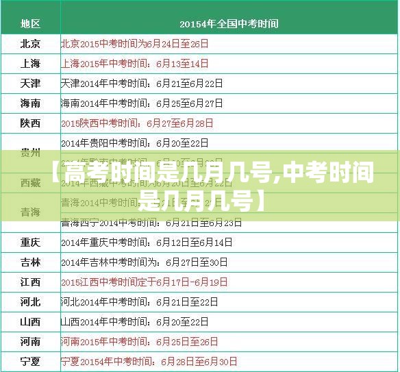 【高考时间是几月几号,中考时间是几月几号】 【高考时间是几月几号,中考时间是几月几号】