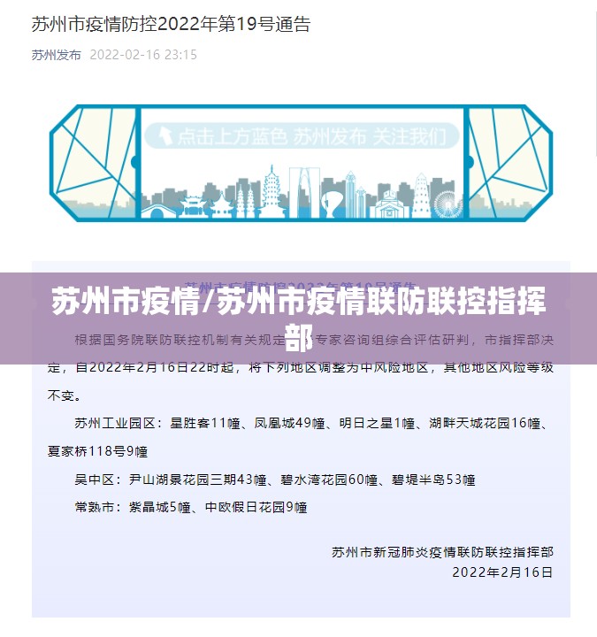 苏州市疫情/苏州市疫情联防联控指挥部 苏州市疫情/苏州市疫情联防联控指挥部