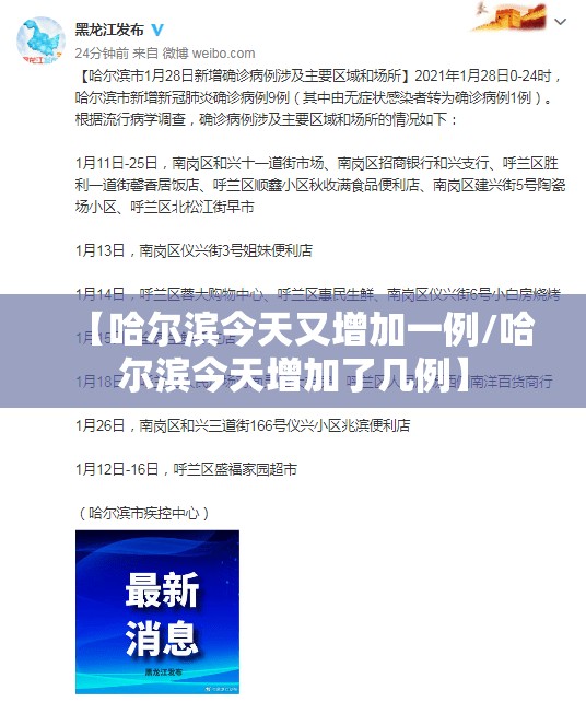 【哈尔滨今天又增加一例/哈尔滨今天增加了几例】 【哈尔滨今天又增加一例/哈尔滨今天增加了几例】