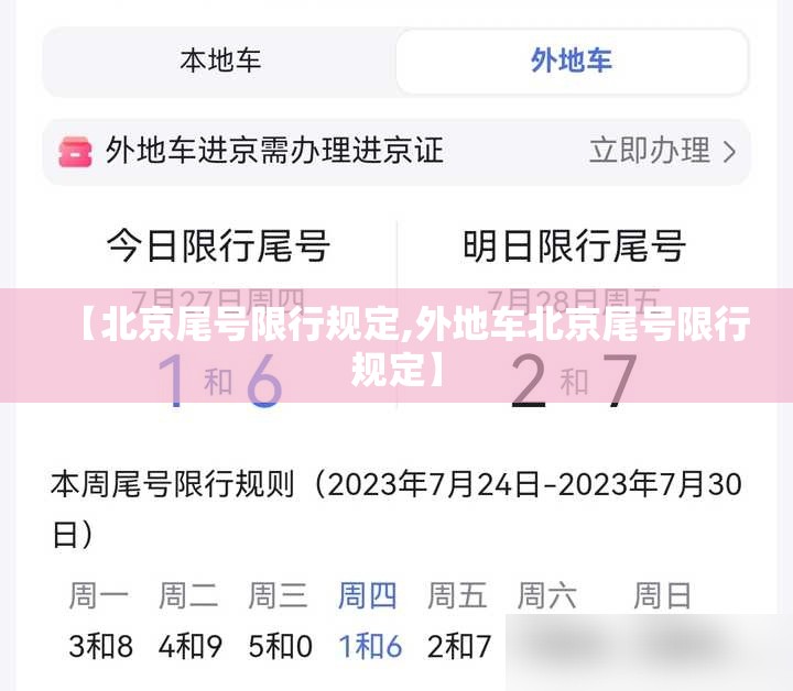 【北京尾号限行规定,外地车北京尾号限行规定】 【北京尾号限行规定,外地车北京尾号限行规定】
