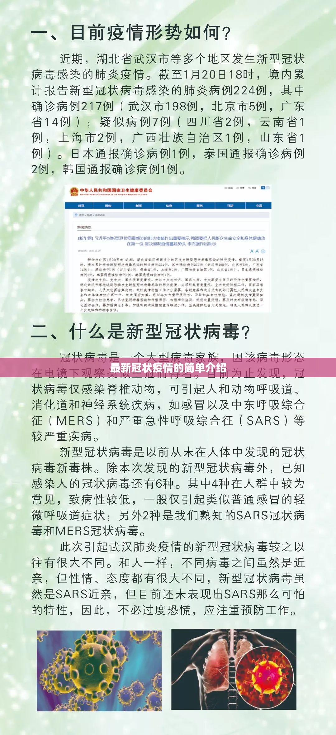 最新冠状疫情的简单介绍