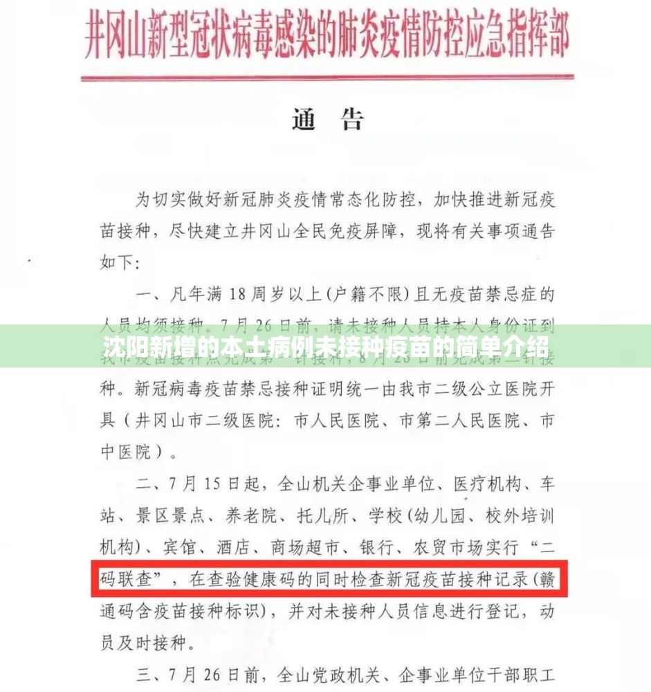 沈阳新增的本土病例未接种疫苗的简单介绍 沈阳新增的本土病例未接种疫苗的简单介绍