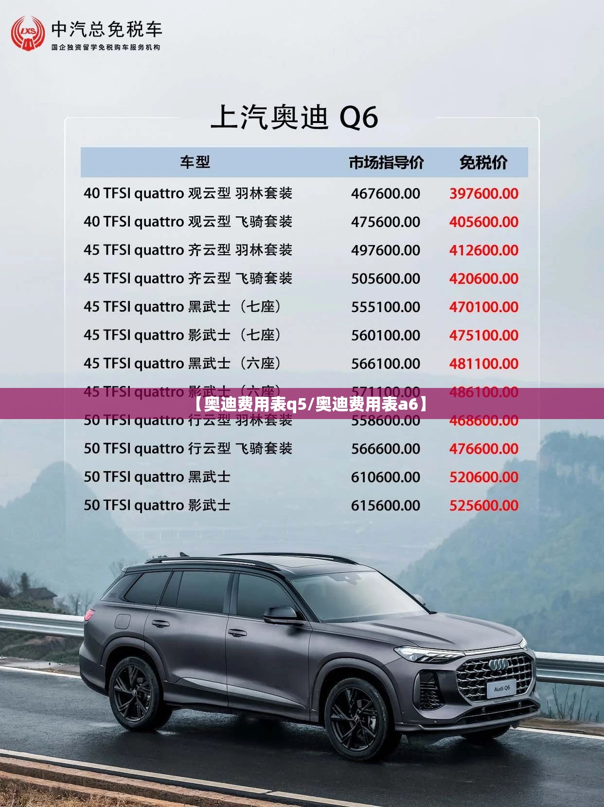 【奥迪费用表q5/奥迪费用表a6】 【奥迪费用表q5/奥迪费用表a6】
