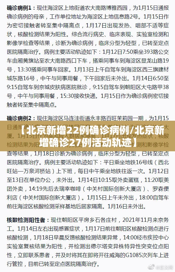 【北京新增22例确诊病例/北京新增确诊27例活动轨迹】 【北京新增22例确诊病例/北京新增确诊27例活动轨迹】