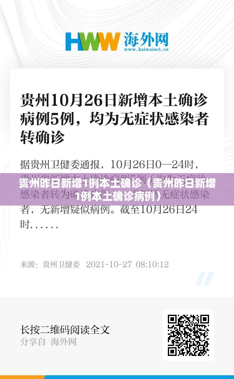 贵州昨日新增1例本土确诊(贵州昨日新增1例本土确诊病例) 贵州昨日新增1例本土确诊(贵州昨日新增1例本土确诊病例)