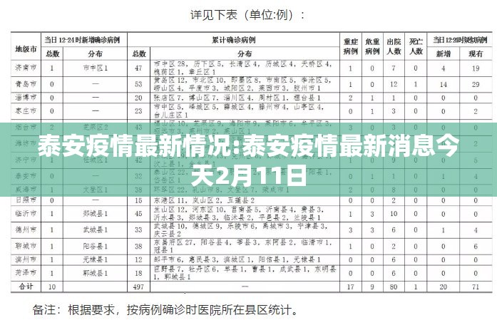 泰安疫情最新情况:泰安疫情最新消息今天2月11日 泰安疫情最新情况:泰安疫情最新消息今天2月11日