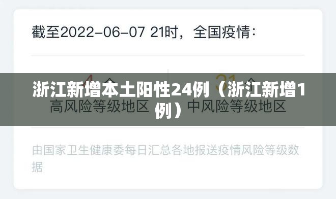 浙江新增本土阳性24例(浙江新增1例) 浙江新增本土阳性24例(浙江新增1例)