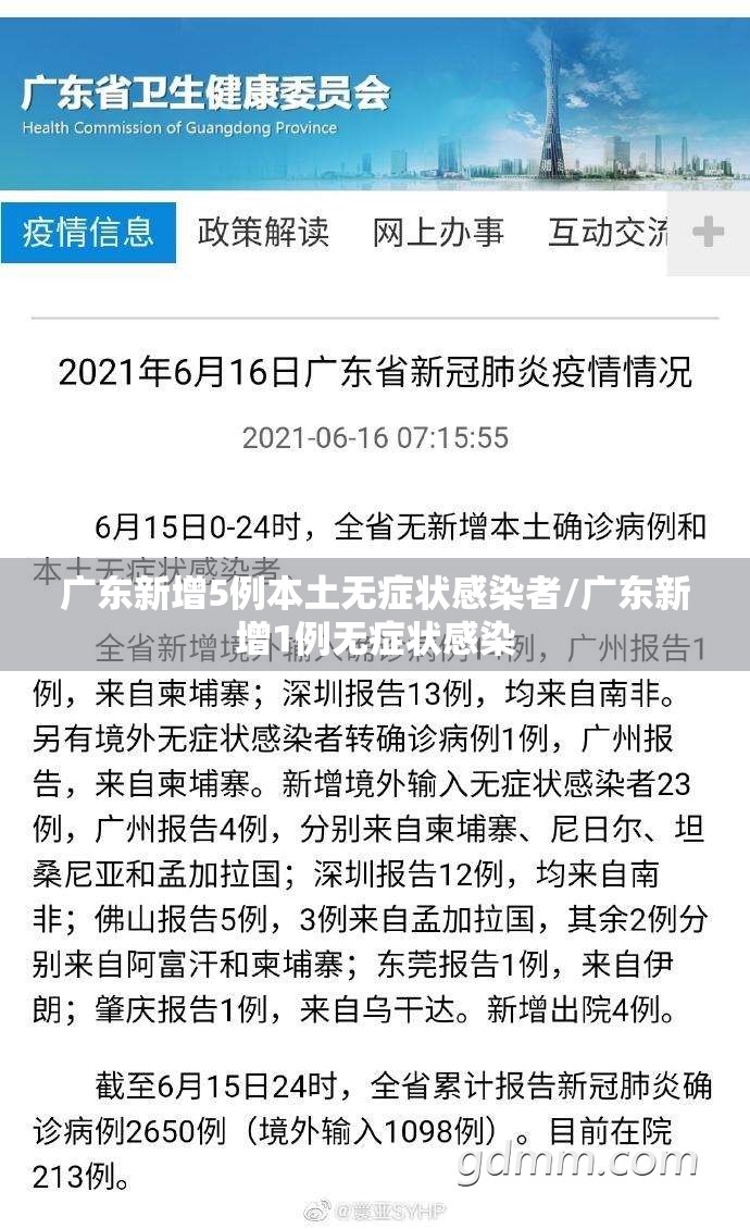 广东新增5例本土无症状感染者/广东新增1例无症状感染 广东新增5例本土无症状感染者/广东新增1例无症状感染