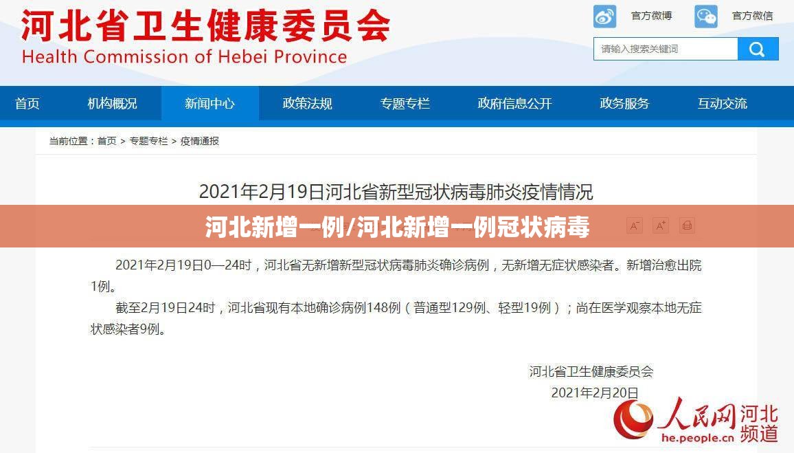 河北新增一例/河北新增一例冠状病毒