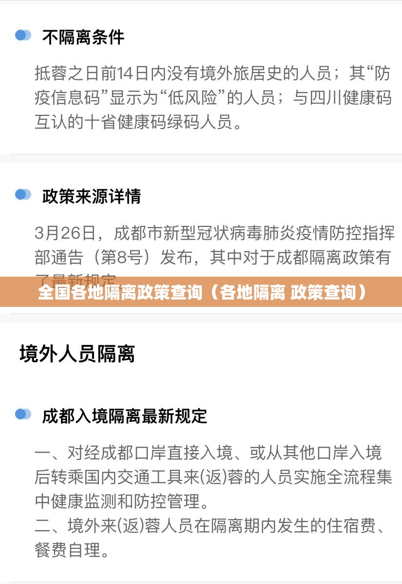 全国各地隔离政策查询(各地隔离 政策查询) 全国各地隔离政策查询(各地隔离 政策查询)