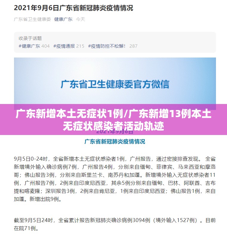广东新增本土无症状1例/广东新增13例本土无症状感染者活动轨迹 广东新增本土无症状1例/广东新增13例本土无症状感染者活动轨迹