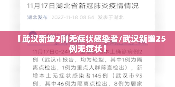 【武汉新增2例无症状感染者/武汉新增25例无症状】 【武汉新增2例无症状感染者/武汉新增25例无症状】