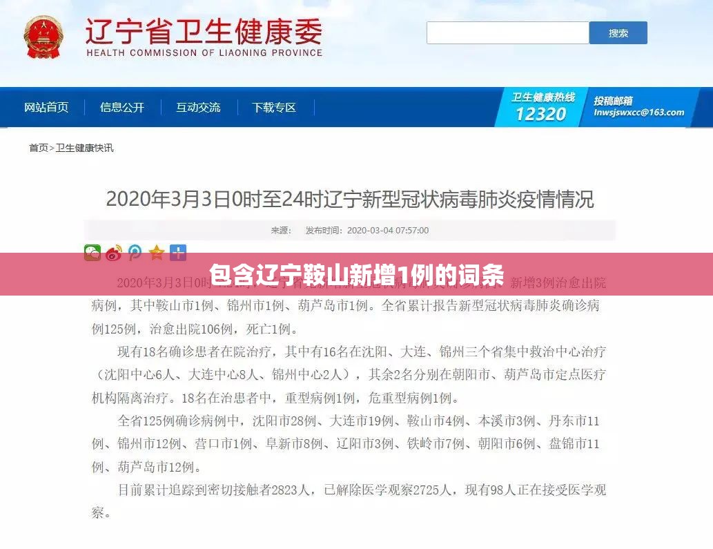 包含辽宁鞍山新增1例的词条 包含辽宁鞍山新增1例的词条