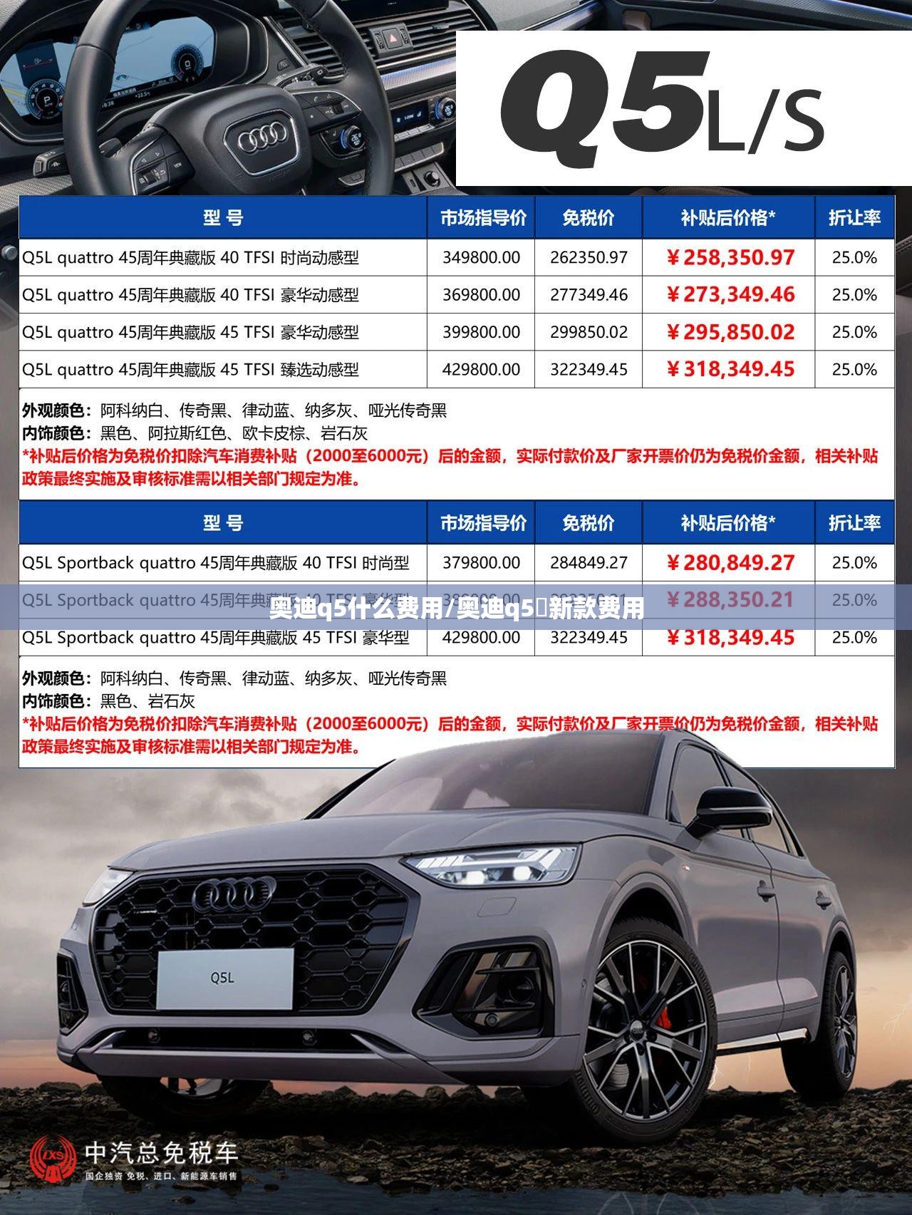 奥迪q5什么费用/奥迪q5乚新款费用 奥迪q5什么费用/奥迪q5乚新款费用