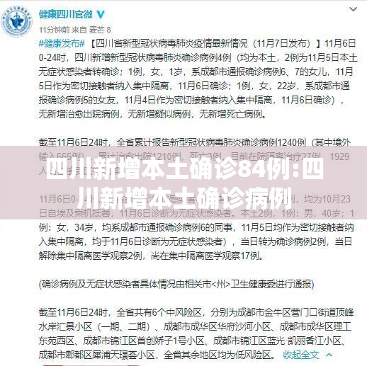 四川新增本土确诊84例:四川新增本土确诊病例 四川新增本土确诊84例:四川新增本土确诊病例