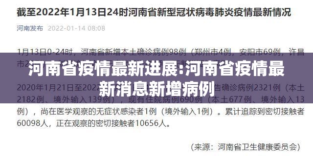 河南省疫情最新进展:河南省疫情最新消息新增病例 河南省疫情最新进展:河南省疫情最新消息新增病例