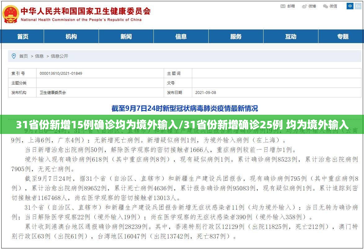 31省份新增15例确诊均为境外输入/31省份新增确诊25例 均为境外输入 31省份新增15例确诊均为境外输入/31省份新增确诊25例 均为境外输入