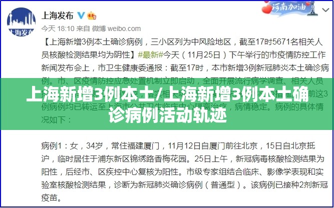 上海新增3例本土/上海新增3例本土确诊病例活动轨迹 上海新增3例本土/上海新增3例本土确诊病例活动轨迹