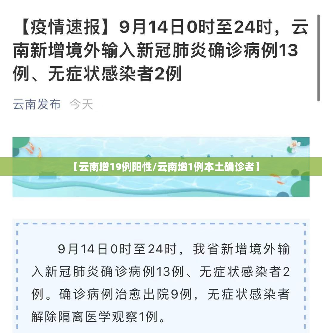 【云南增19例阳性/云南增1例本土确诊者】 【云南增19例阳性/云南增1例本土确诊者】