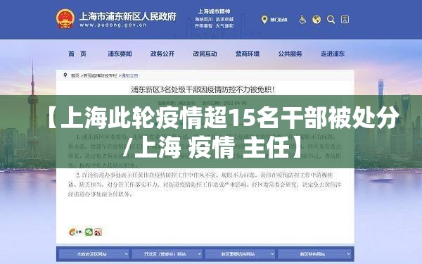 【上海此轮疫情超15名干部被处分/上海 疫情 主任】