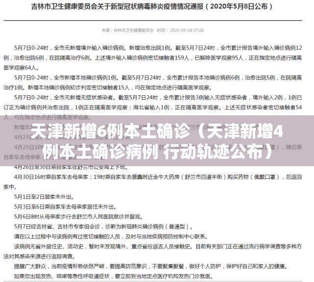 天津新增6例本土确诊(天津新增4例本土确诊病例 行动轨迹公布) 天津新增6例本土确诊(天津新增4例本土确诊病例 行动轨迹公布)
