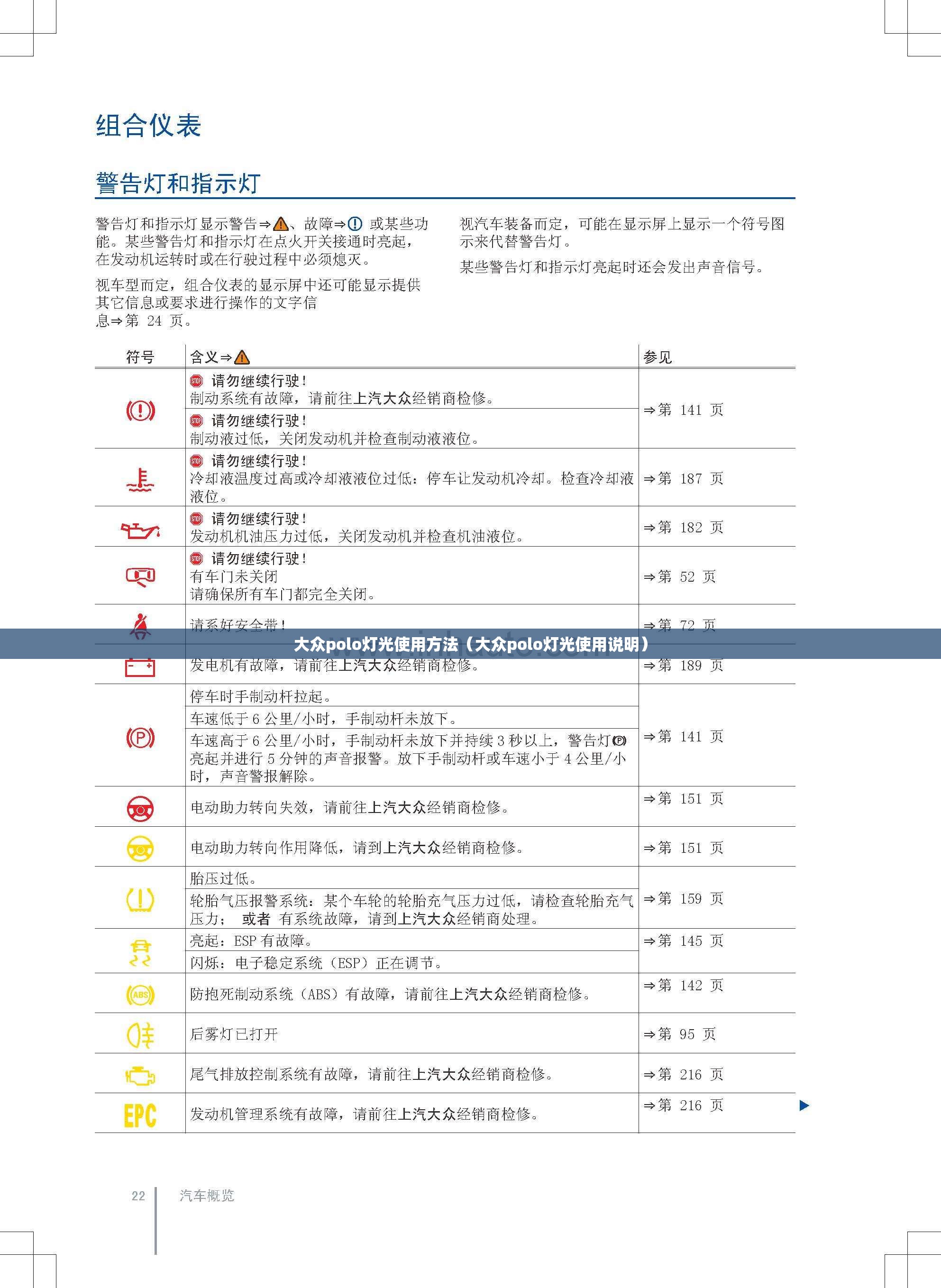 大众polo灯光使用方法(大众polo灯光使用说明) 大众polo灯光使用方法(大众polo灯光使用说明)