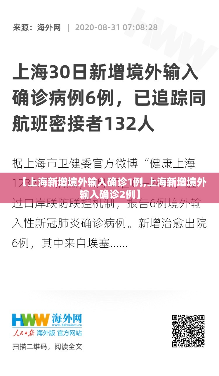 【上海新增境外输入确诊1例,上海新增境外输入确诊2例】 【上海新增境外输入确诊1例,上海新增境外输入确诊2例】