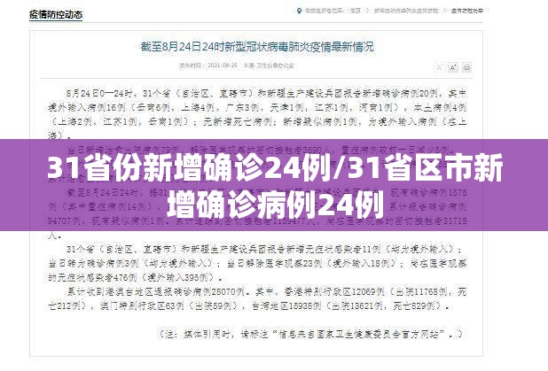 31省份新增确诊24例/31省区市新增确诊病例24例 31省份新增确诊24例/31省区市新增确诊病例24例