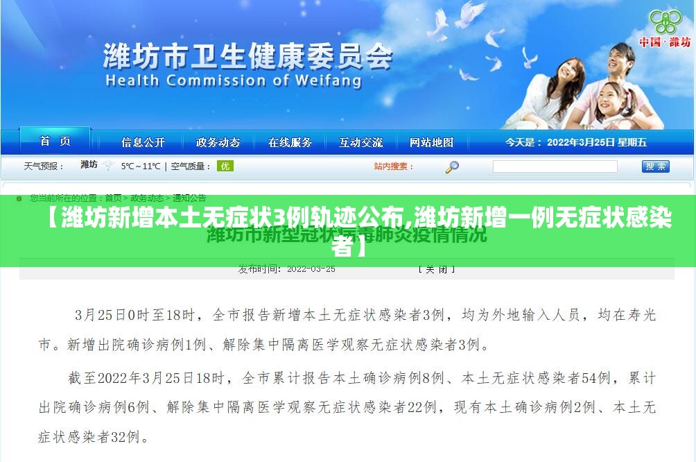 【潍坊新增本土无症状3例轨迹公布,潍坊新增一例无症状感染者】 【潍坊新增本土无症状3例轨迹公布,潍坊新增一例无症状感染者】
