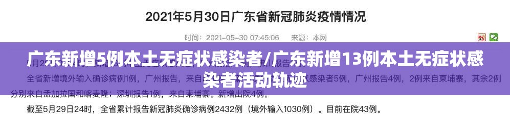 广东新增5例本土无症状感染者/广东新增13例本土无症状感染者活动轨迹