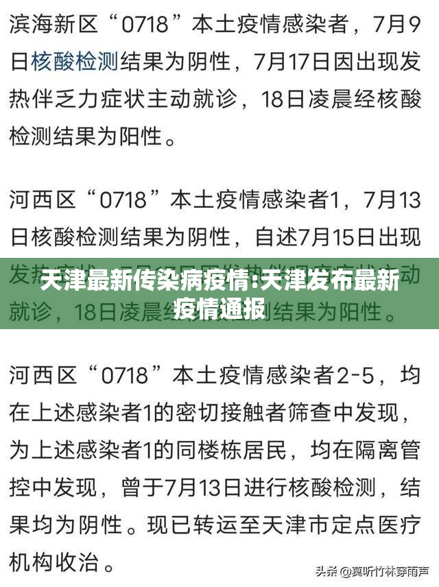 天津最新传染病疫情:天津发布最新疫情通报