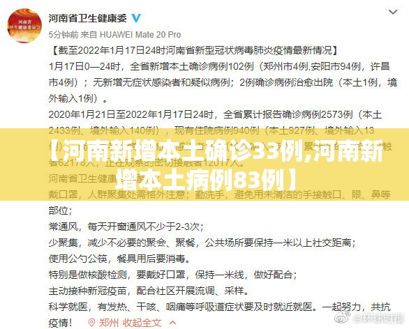 【河南新增本土确诊33例,河南新增本土病例83例】 【河南新增本土确诊33例,河南新增本土病例83例】