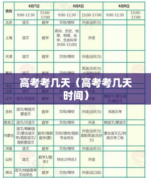 高考考几天(高考考几天时间) 高考考几天(高考考几天时间)