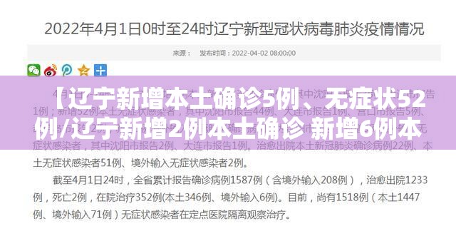 【辽宁新增本土确诊5例	、无症状52例/辽宁新增2例本土确诊 新增6例本土无症状】