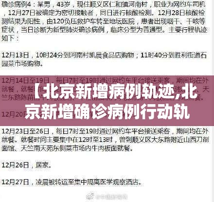 【北京新增病例轨迹,北京新增确诊病例行动轨迹】 【北京新增病例轨迹,北京新增确诊病例行动轨迹】