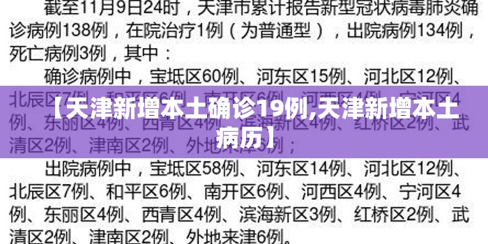 【天津新增本土确诊19例,天津新增本土病历】 【天津新增本土确诊19例,天津新增本土病历】