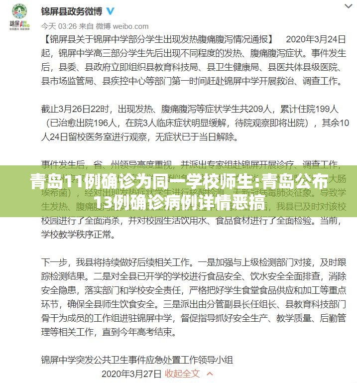 青岛11例确诊为同一学校师生:青岛公布13例确诊病例详情恶搞 青岛11例确诊为同一学校师生:青岛公布13例确诊病例详情恶搞