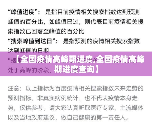 【全国疫情高峰期进度,全国疫情高峰期进度查询】